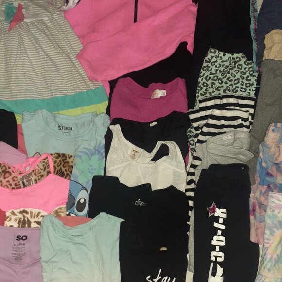 Huge lot of clothes tops leggings jacket SHEIN DISNEY AVIA~Girls Size 10-12 L - Picture 3 of 5